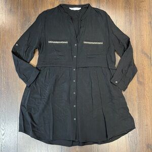 Zara black button down dress SZ XL